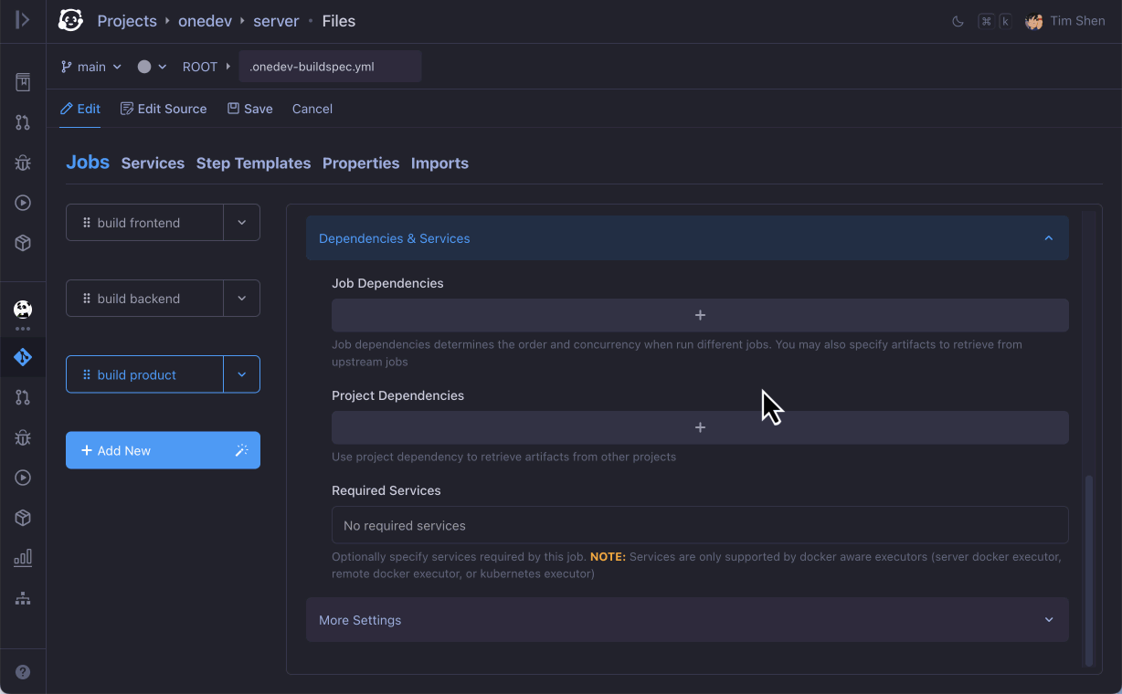 CI/CD editor