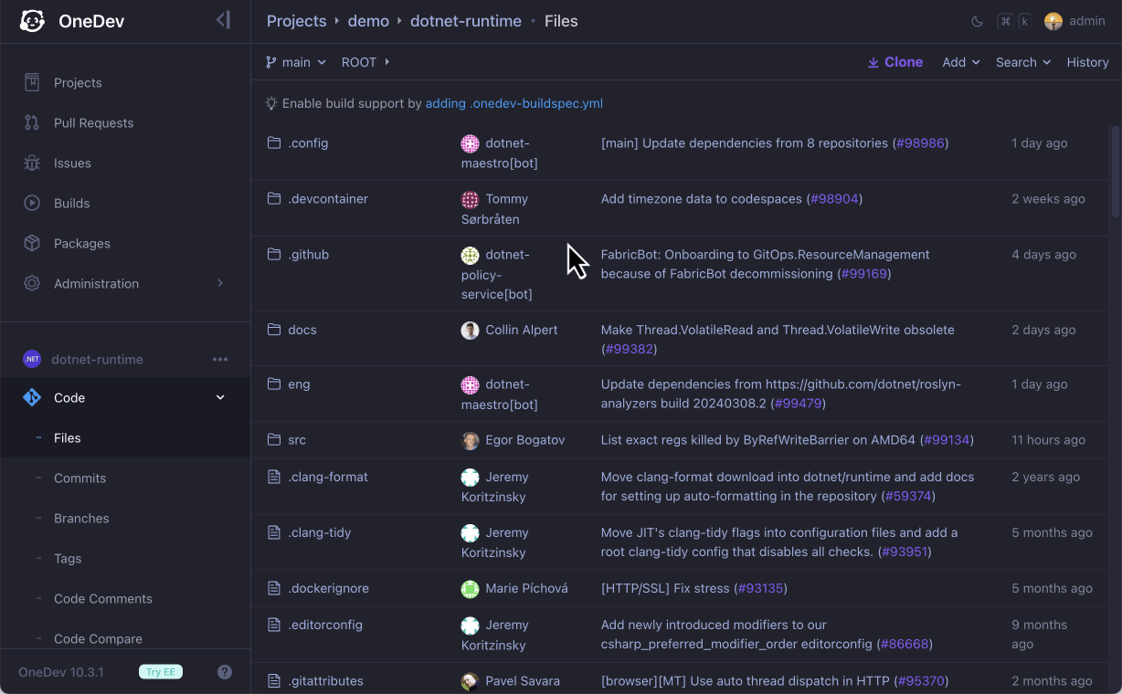 Code search and navigation